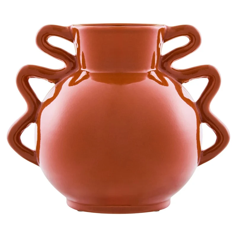 Sonata Small Burnt Orange Vase with Abstract Handles