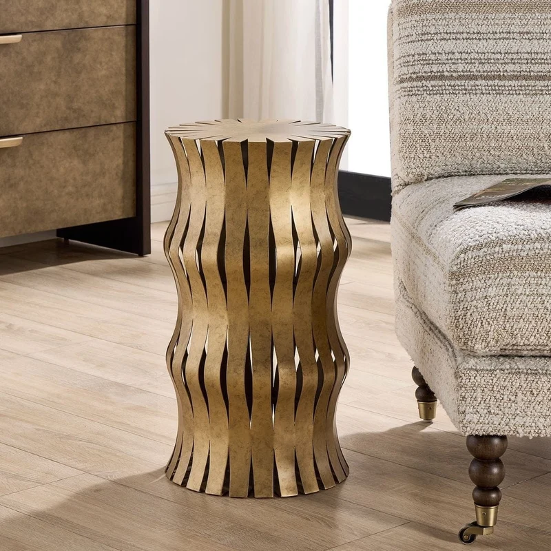 Arida Accent Table in Aged Gold