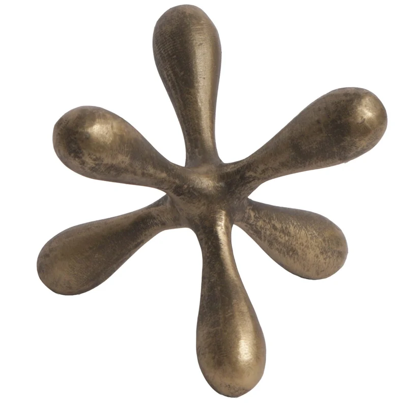 Organic Geometry Sculpture in Aged Golden Bronze