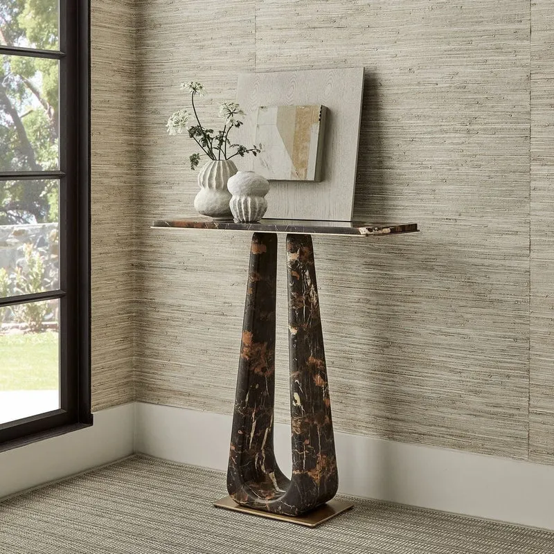 About Turn Console Table in Michelangelo Marble