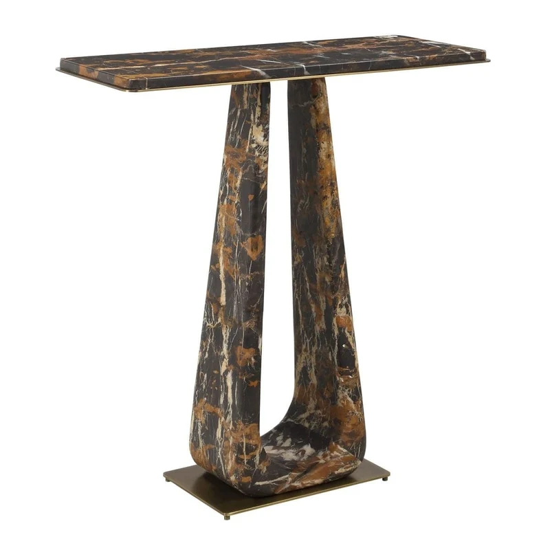 About Turn Console Table in Michelangelo Marble