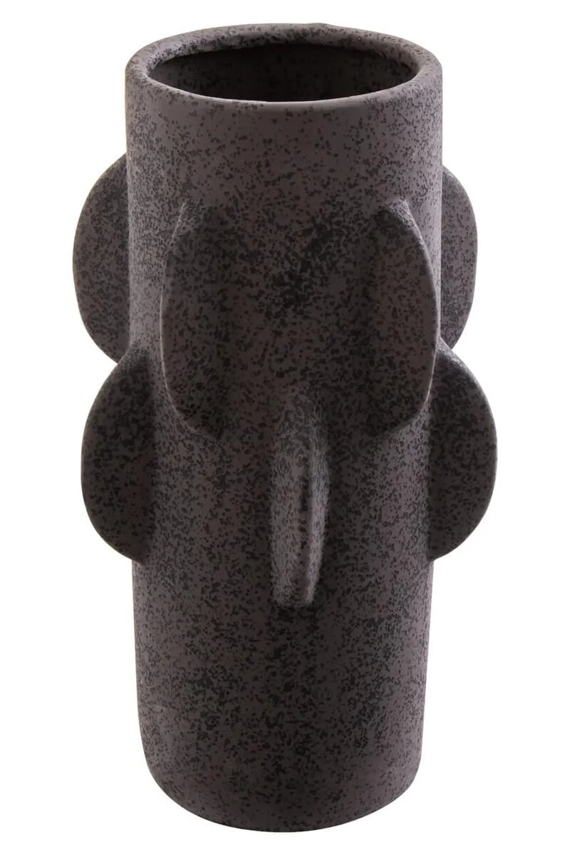 Sidra Small Black Textured Vase