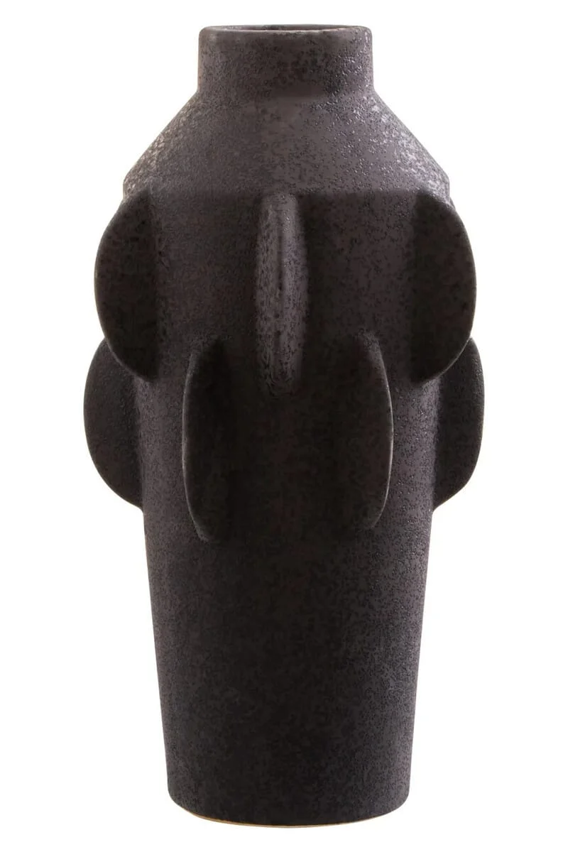 Sidra Large Black Textured Vase