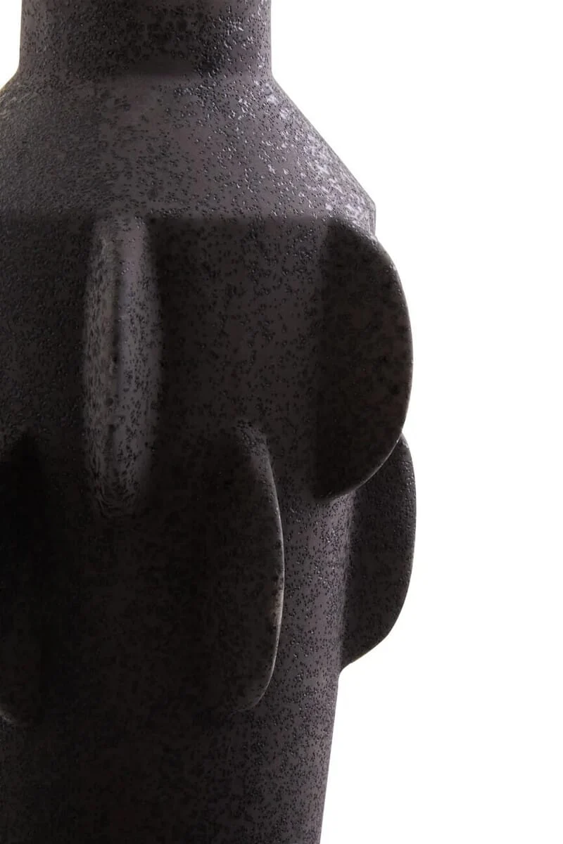 Sidra Large Black Textured Vase
