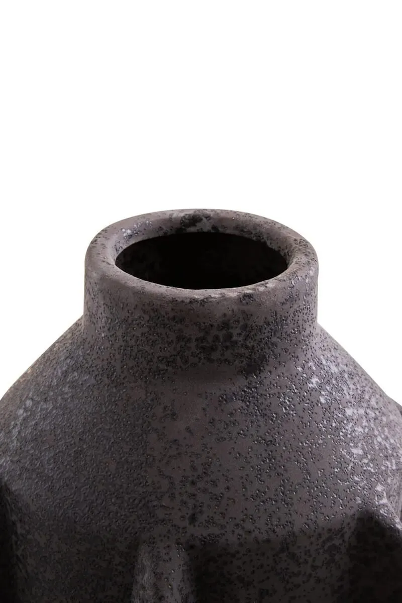 Sidra Large Black Textured Vase