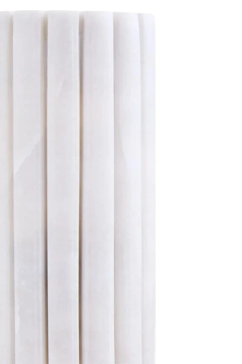 Savio White Fluted Marble Vase
