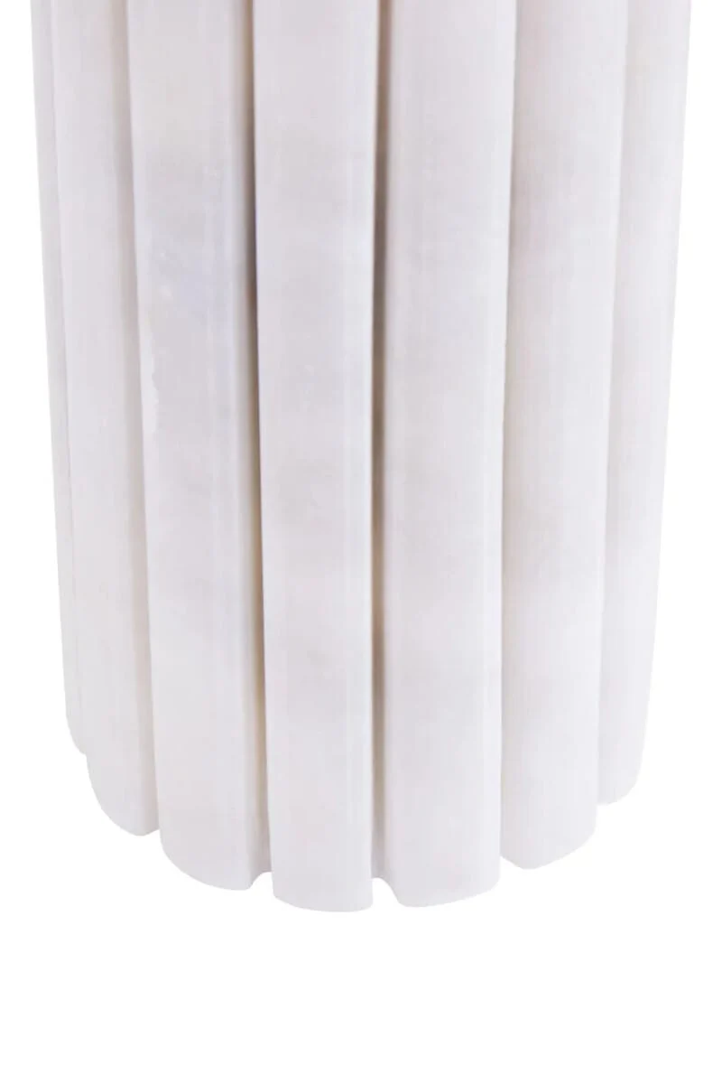 Savio White Fluted Marble Vase