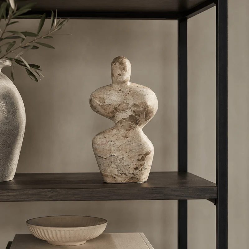 Santino Chocolate Marble Abstract Sculpture