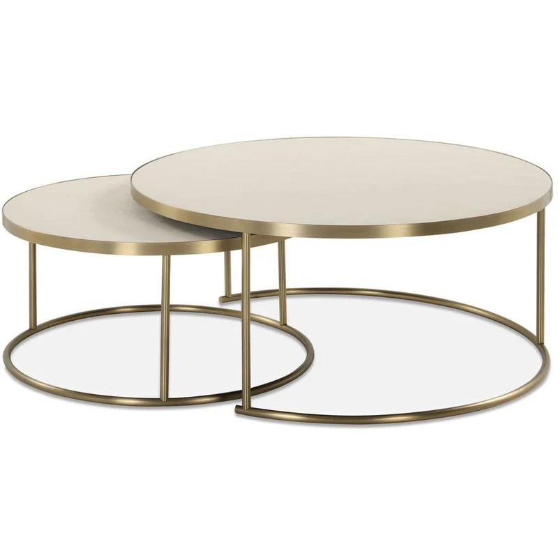 Aragon Nesting Coffee Tables in White - Set of 2