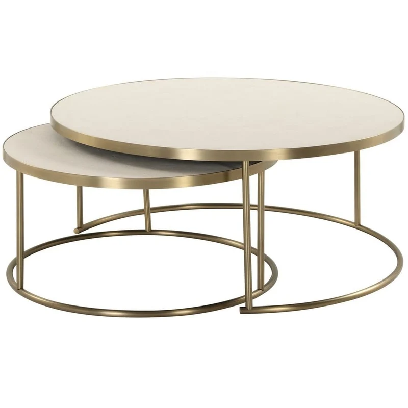 Aragon Nesting Coffee Tables in White - Set of 2