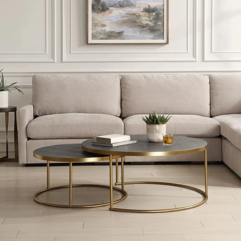 Aragon Nesting Coffee Tables in Grey Set of 2