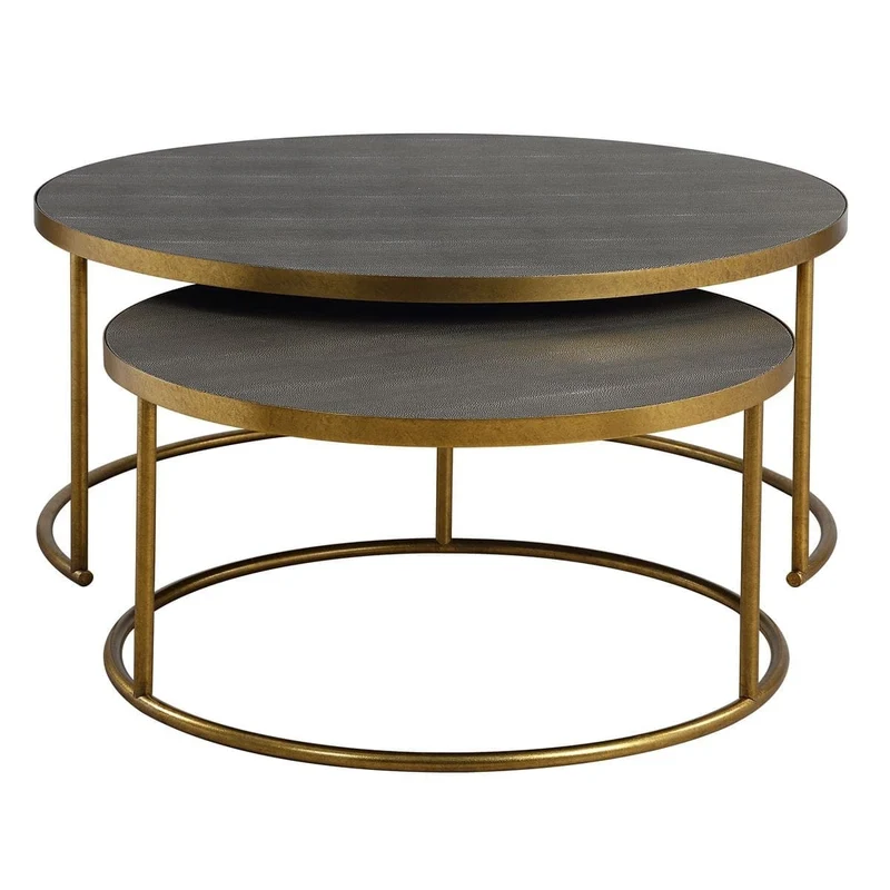 Aragon Nesting Coffee Tables in Grey Set of 2