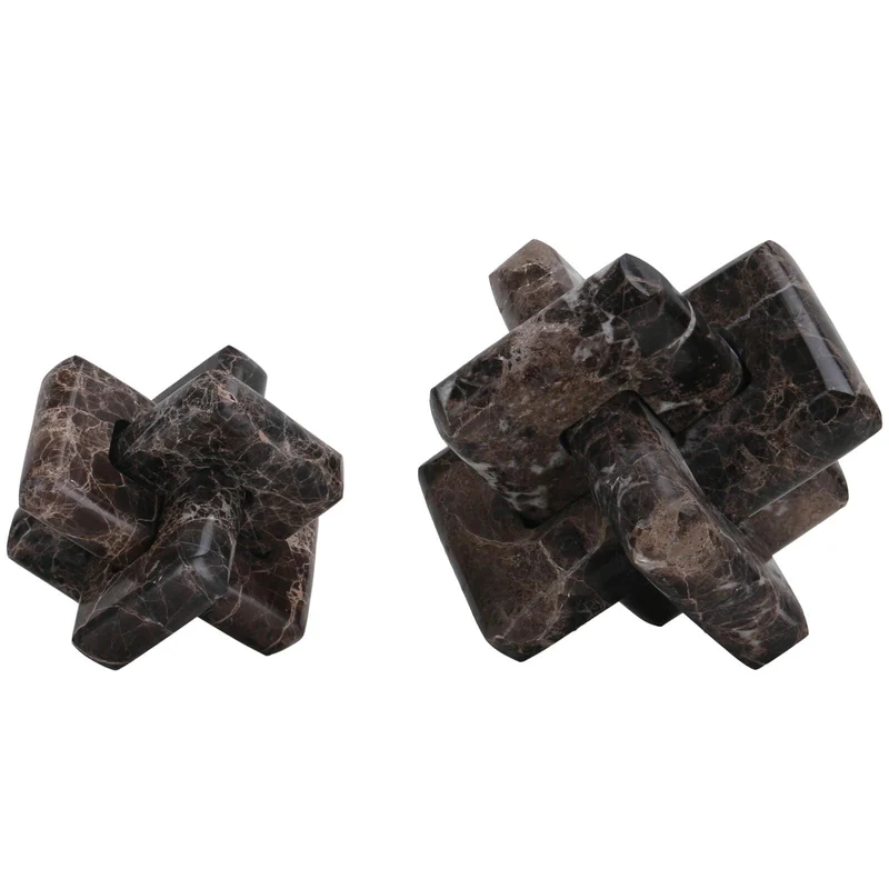 Loop Sculpture in Coffee Marble - Small