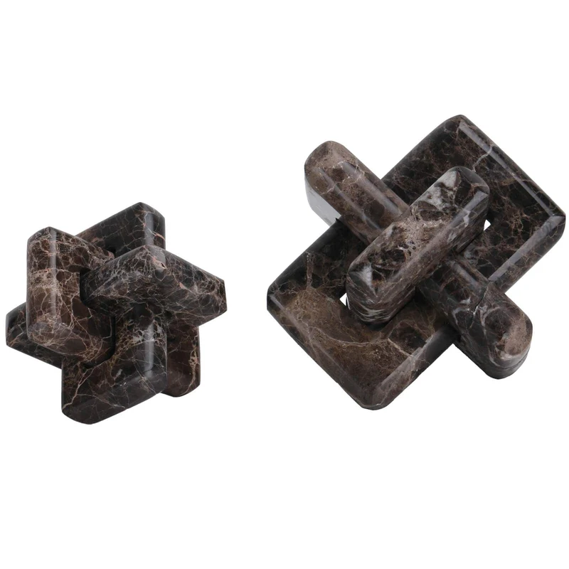 Loop Sculpture in Coffee Marble - Small