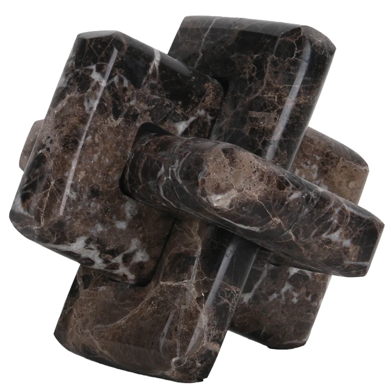 Loop Sculpture in Coffee Marble - Large