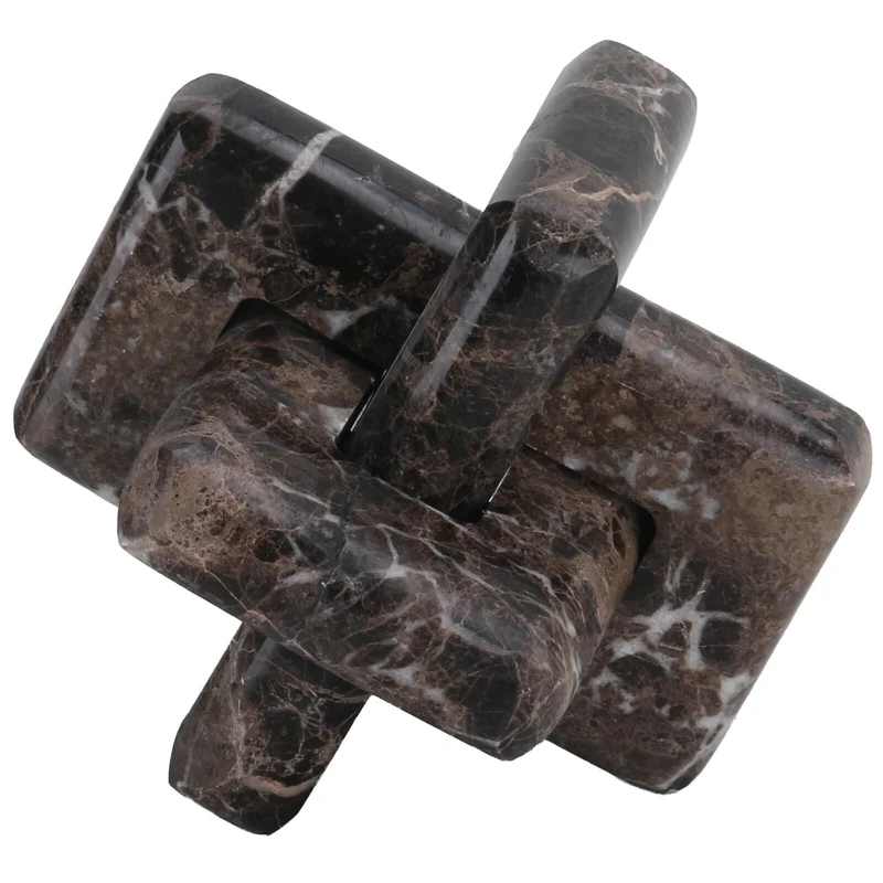Loop Sculpture in Coffee Marble - Large