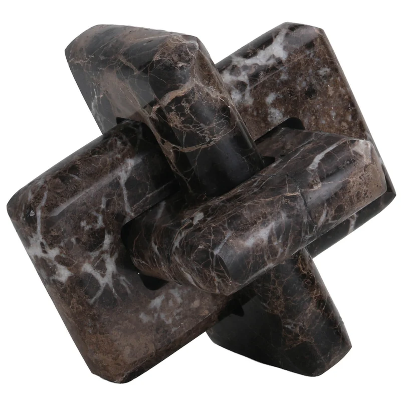 Loop Sculpture in Coffee Marble - Large