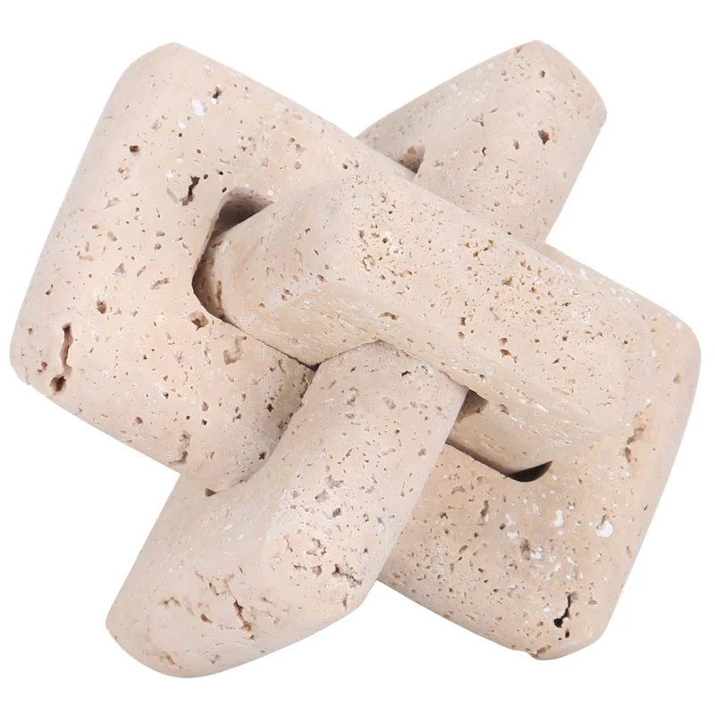 Loop Sculpture in Beige Stone - Small