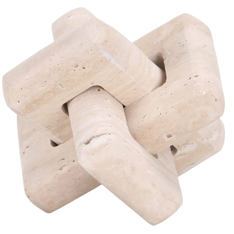 Loop Sculpture in Beige Stone - Large