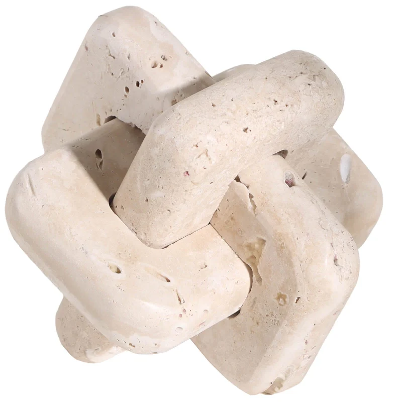 Loop Sculpture in Beige Stone - Large