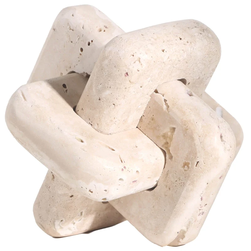 Loop Sculpture in Beige Stone - Large