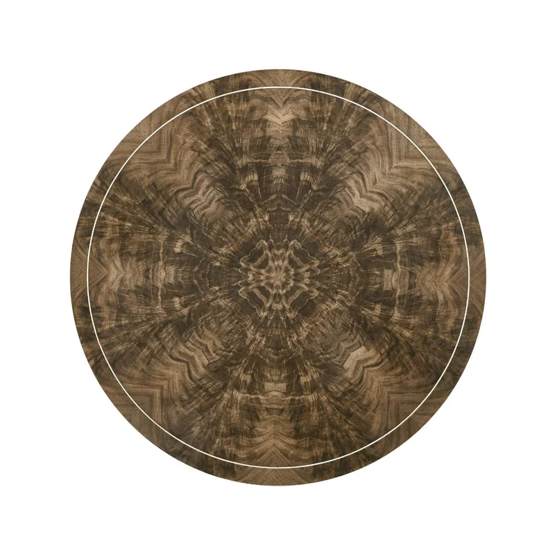 Round Bleached Walnut Side Table