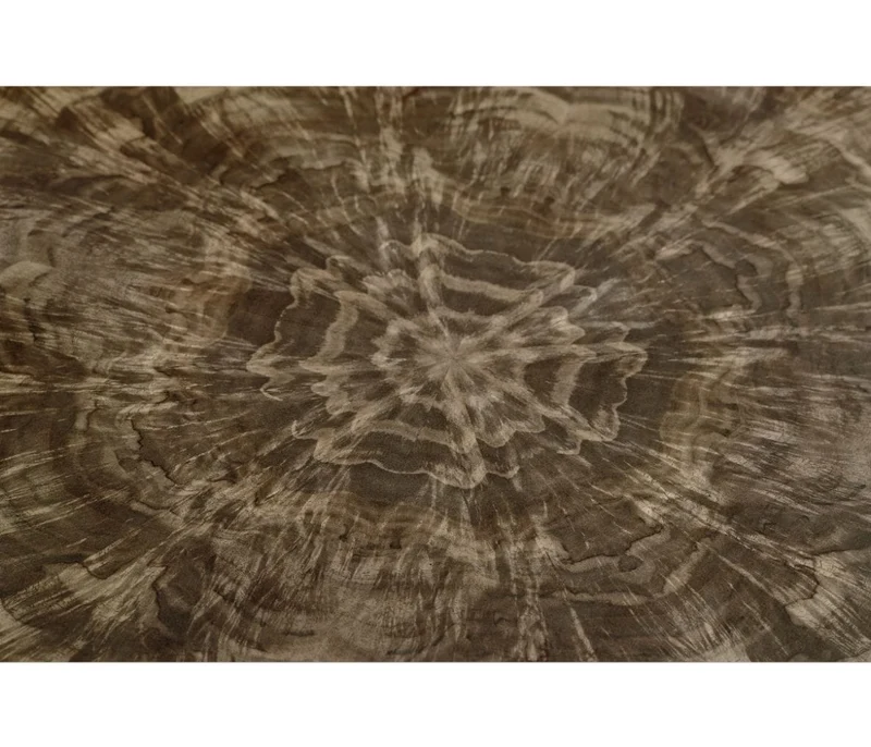 Round Bleached Walnut Side Table