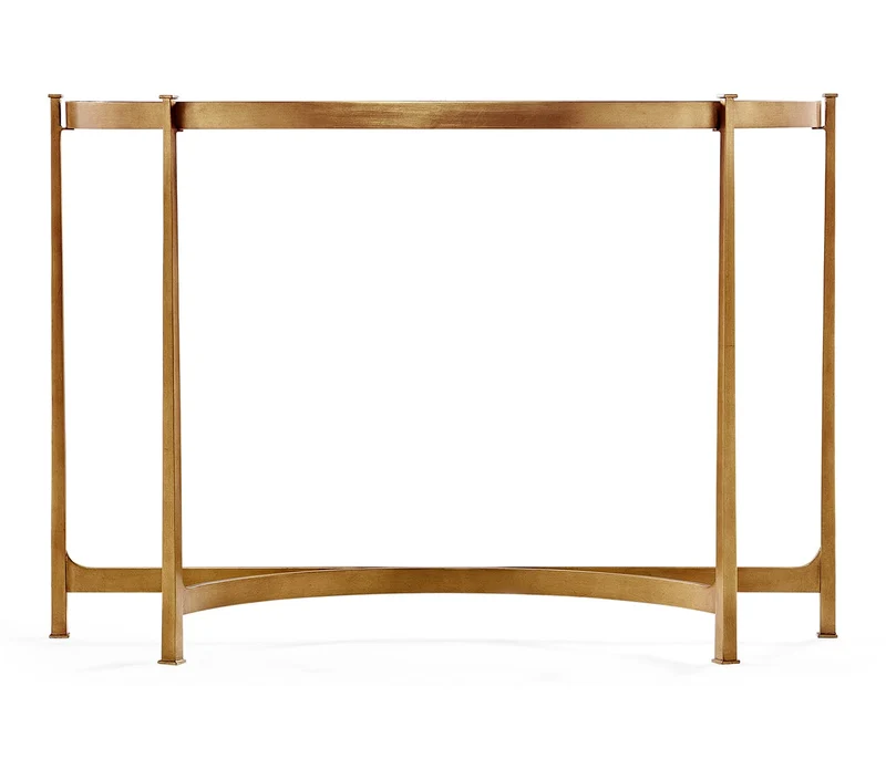 Demilune Console Table Contemporary Gilded - Large