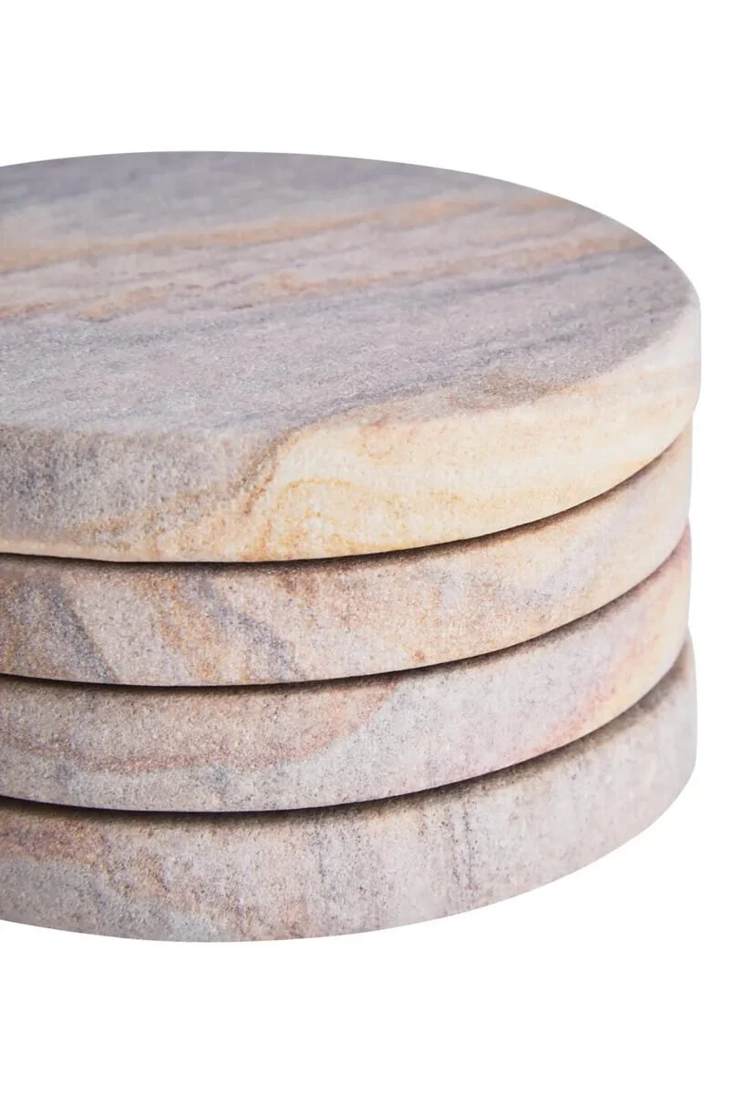 Pietra Set of Four Rainbow Sandstone Coasters