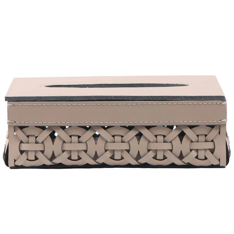 Leather Woven Tissue Holder