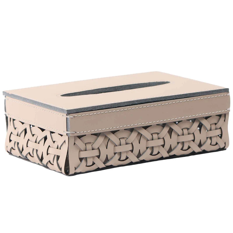 Leather Woven Tissue Holder