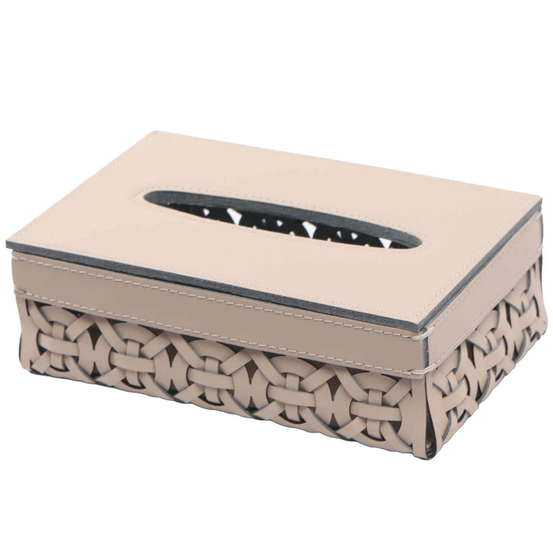 Leather Woven Tissue Holder