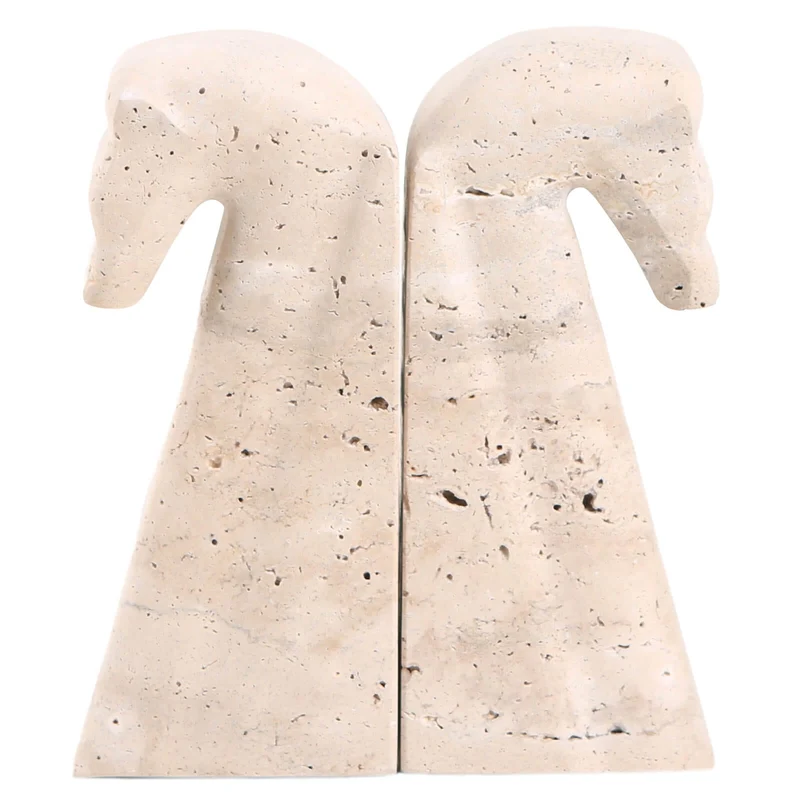 Horse Bookends in Marble