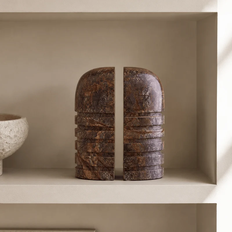 Fazio Set of Two Forest Green Marble Bookends