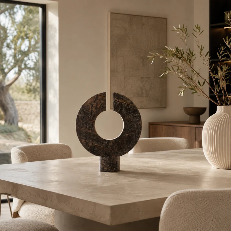 Fazio Forest Green Marble Sculpture