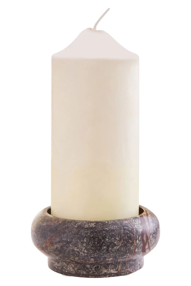 Fazio Forest Green Marble Pillar Candle Holder