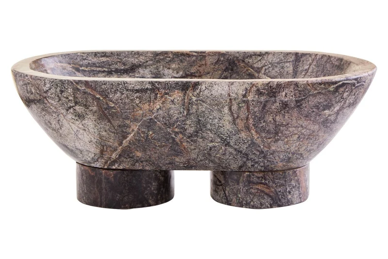 Fazio Forest Green Marble Pedestal Bowl