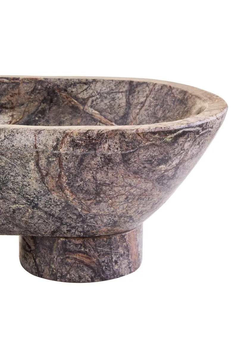 Fazio Forest Green Marble Pedestal Bowl