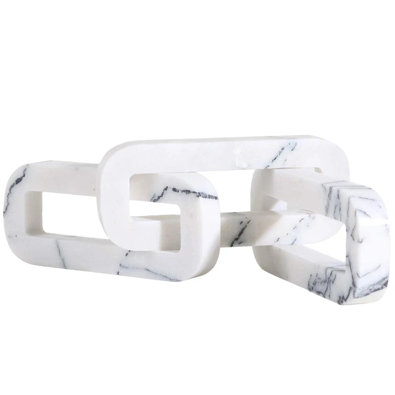 Connections Loop Sculpture in White Marble