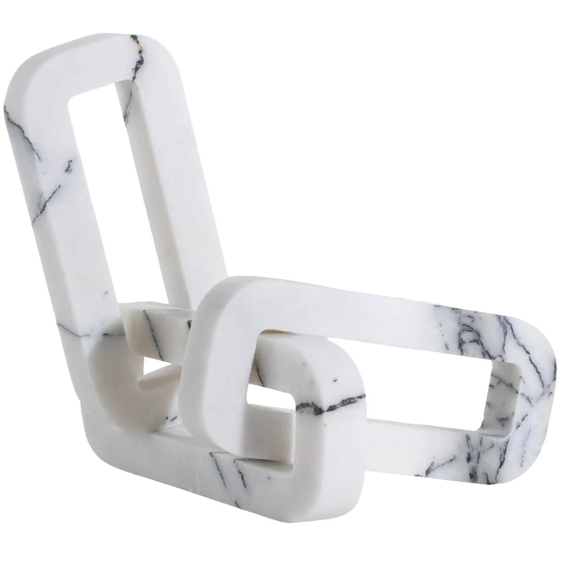 Connections Loop Sculpture in White Marble