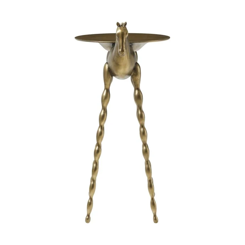 Troy Drinks Table Brass Finish
