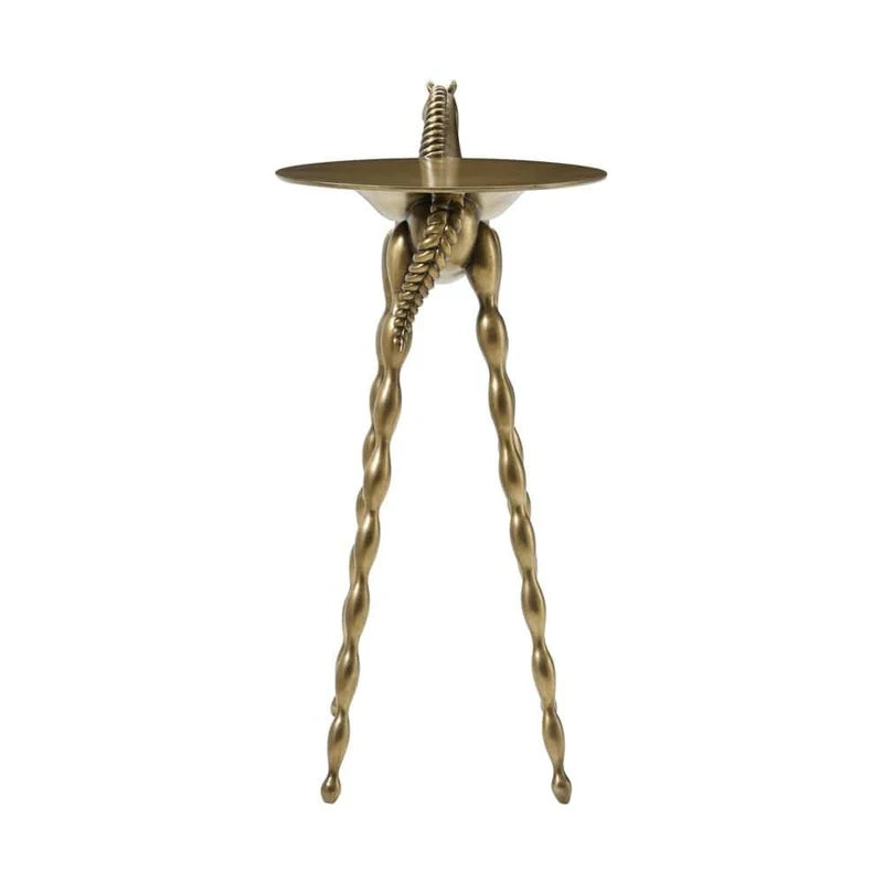 Troy Drinks Table Brass Finish