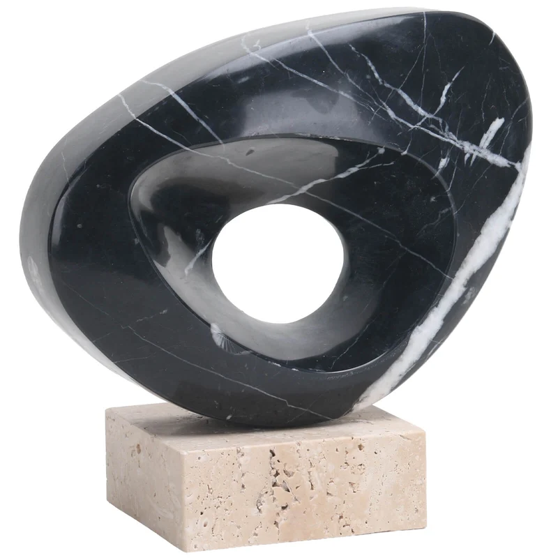 Geometric Sculpture in Black Marble
