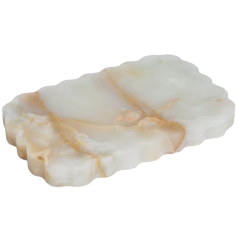 Freeform Tray in Snow Plum Marble