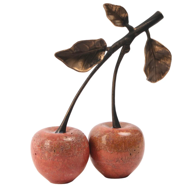 Cherry Ornament in Red Marble