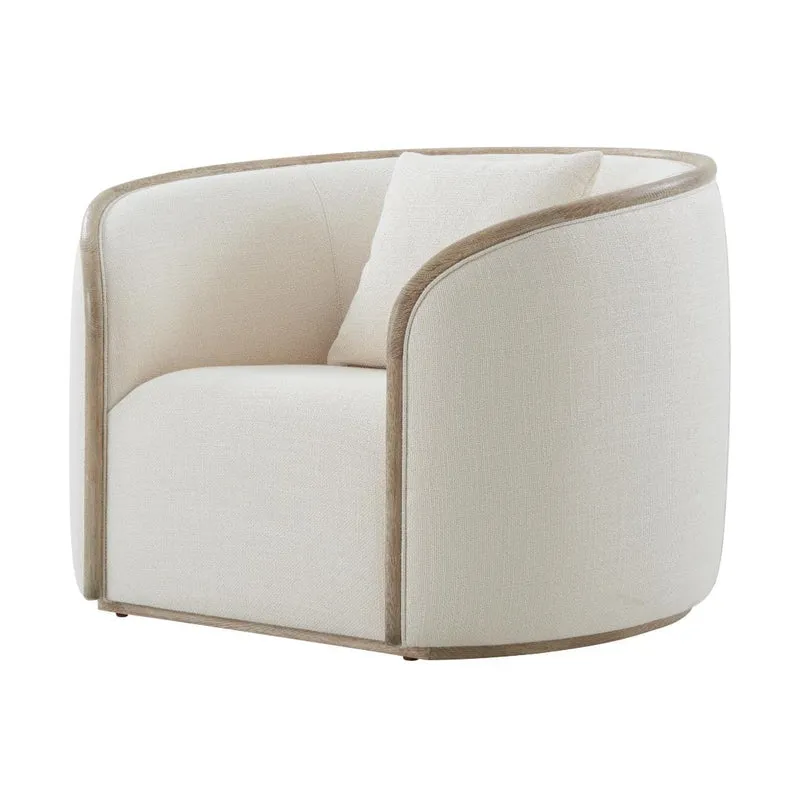 Repose Wooden Upholstered Club Chair in Grey Oak Finish