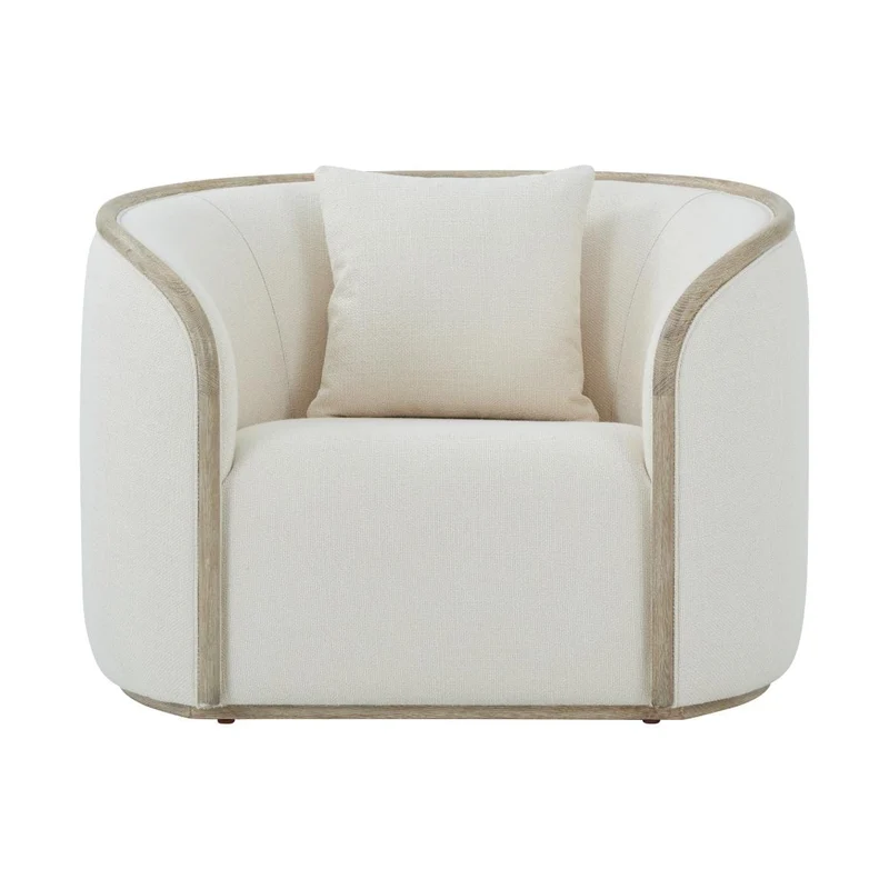 Repose Wooden Upholstered Club Chair in Grey Oak Finish