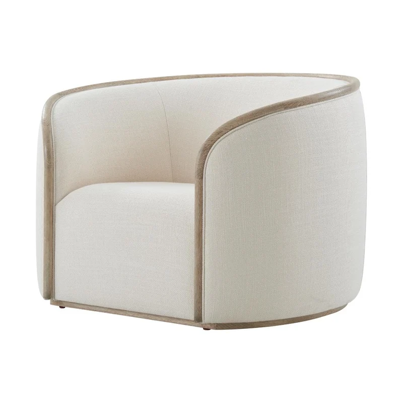 Repose Wooden Upholstered Club Chair in Grey Oak Finish