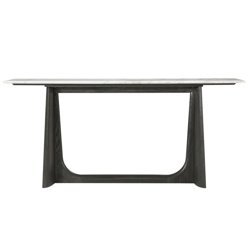 Repose Wooden Console Table Marble Top
