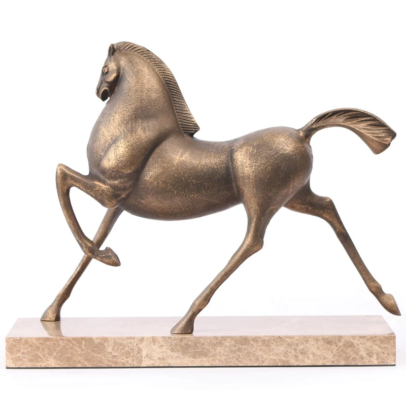 Flying Horse Sculpture in Gold